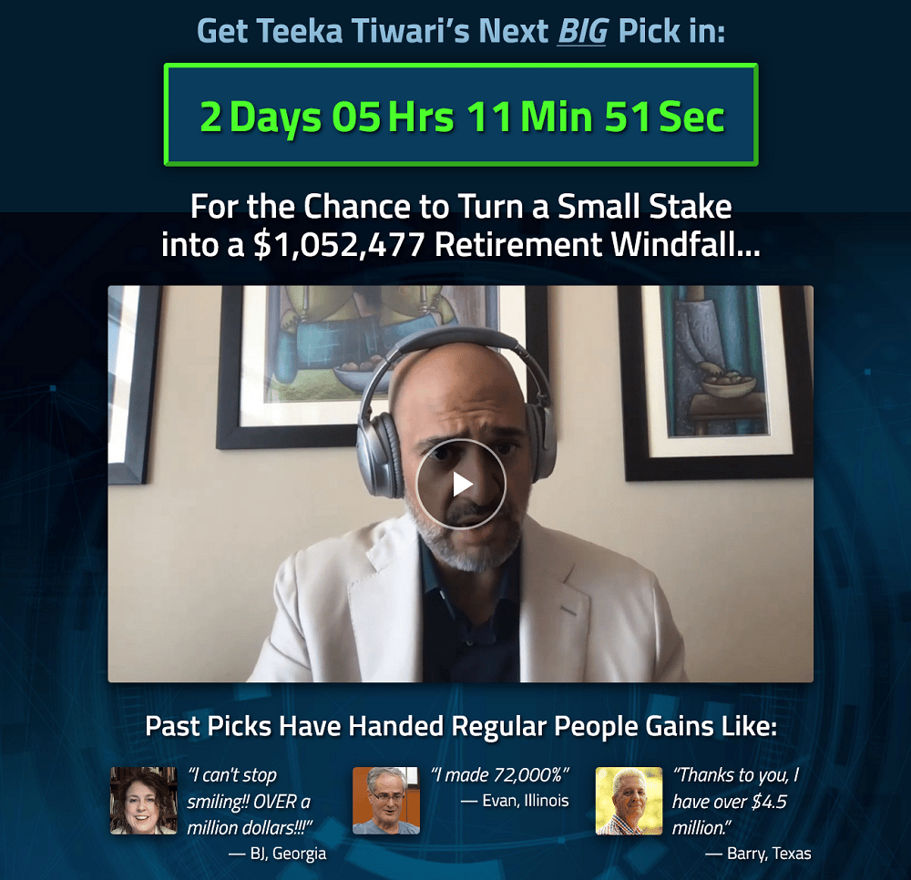 Teeka Tiwari's Next BIG Pick