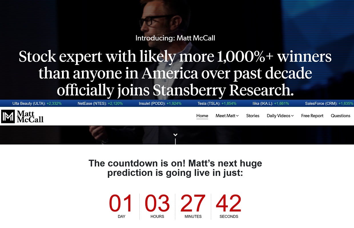 Matt MacCall’s Biggest Stock Winner for 2021 - Legit Or Scam