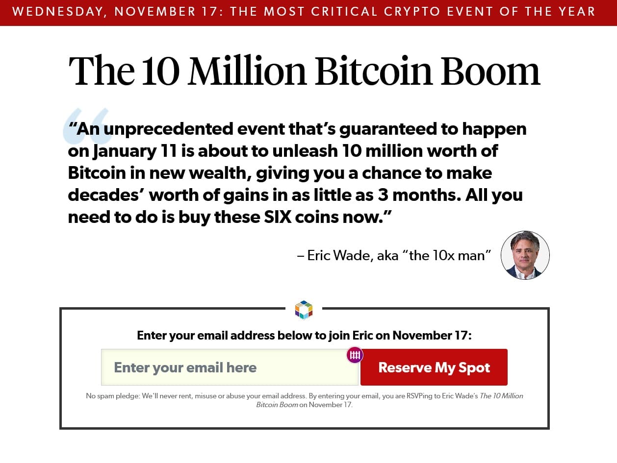Eric Wade’s The 10 Million Bitcoin Boom