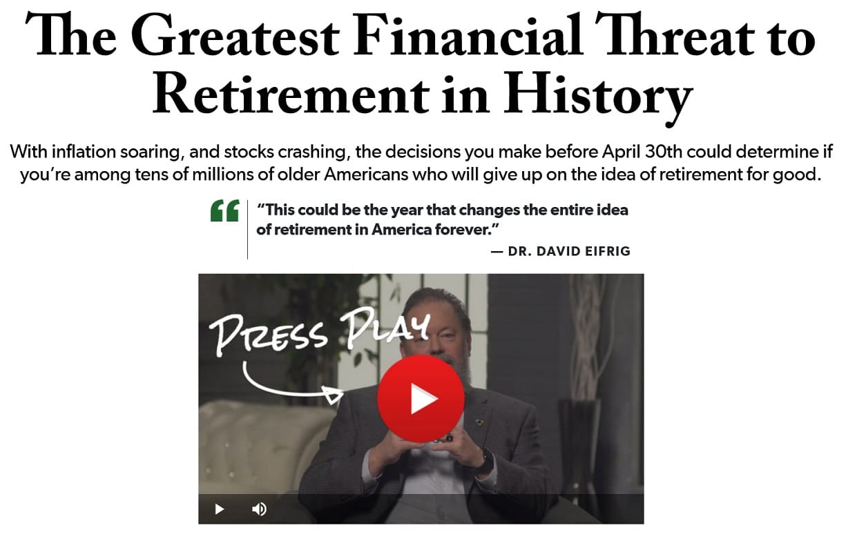 Dr. David Eifrig's Retirement Lockdown