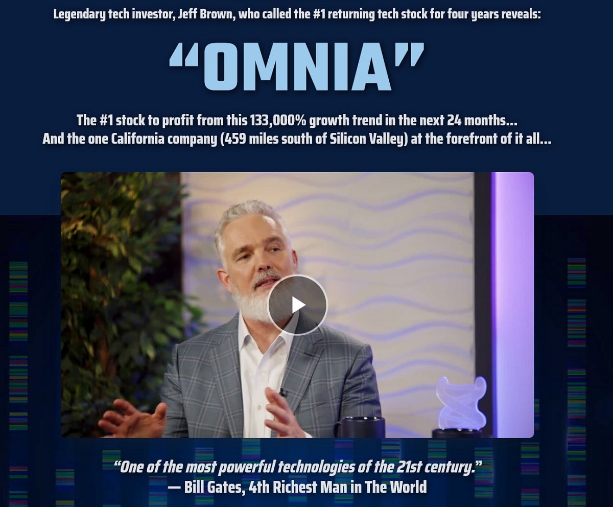 Jeff Brown Omnia Technology: DNA Megatrend Stock Revealed