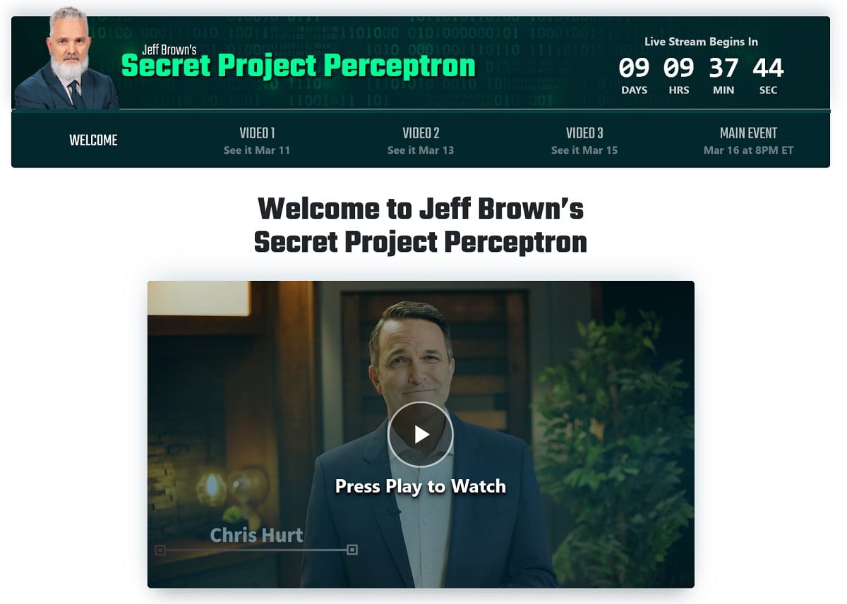 Jeff Brown Secret Project Perceptron Event
