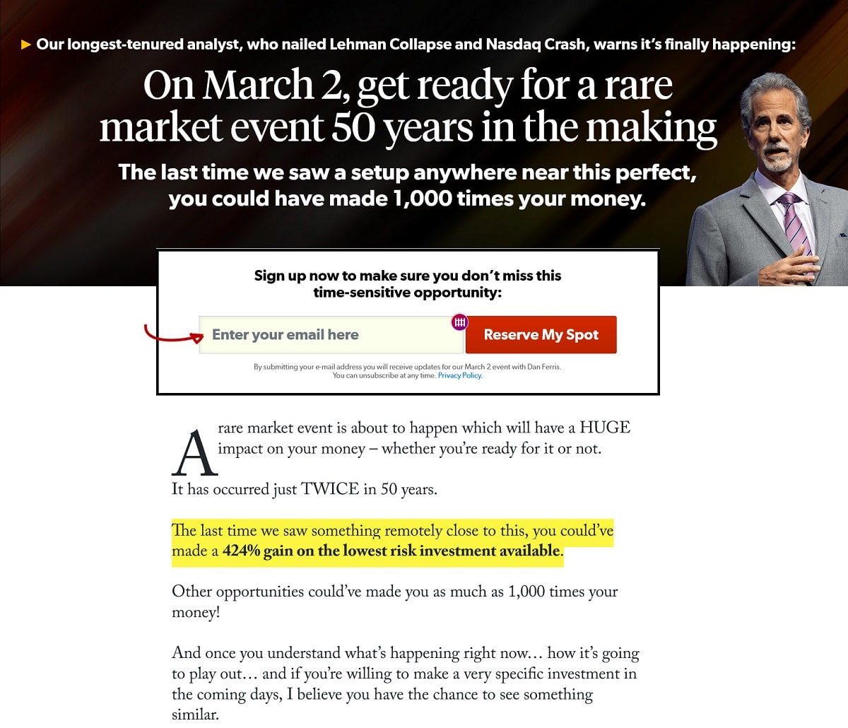 Dan Ferris Extreme Value Event