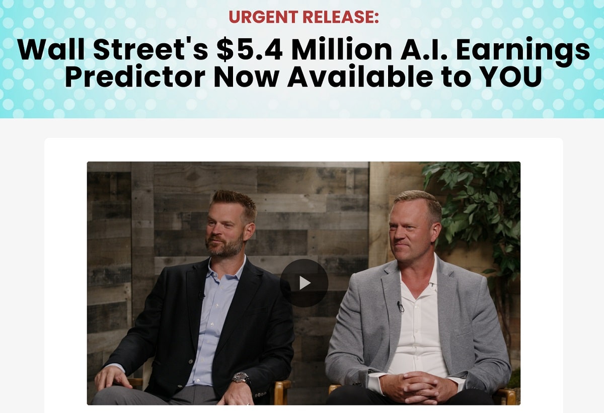 Andy and Landon Swan A.I. Earnings Predictor