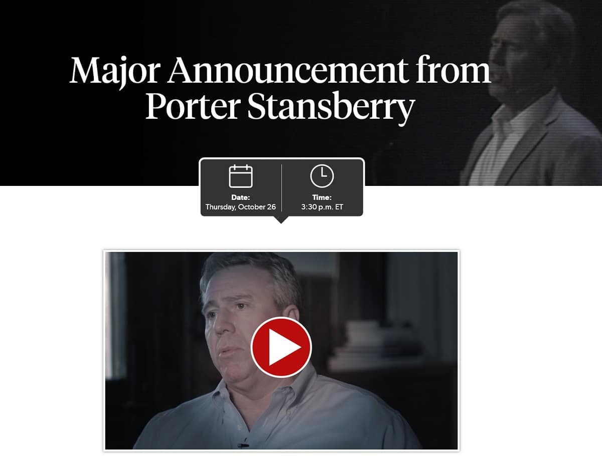 Major Announcement From Porter Stansberry